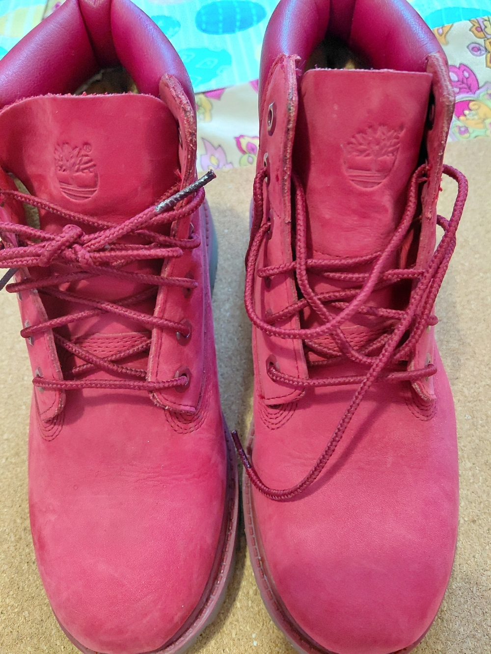 Timberland Women's Bubblegum Pink Lace-Up Nubuck Boots